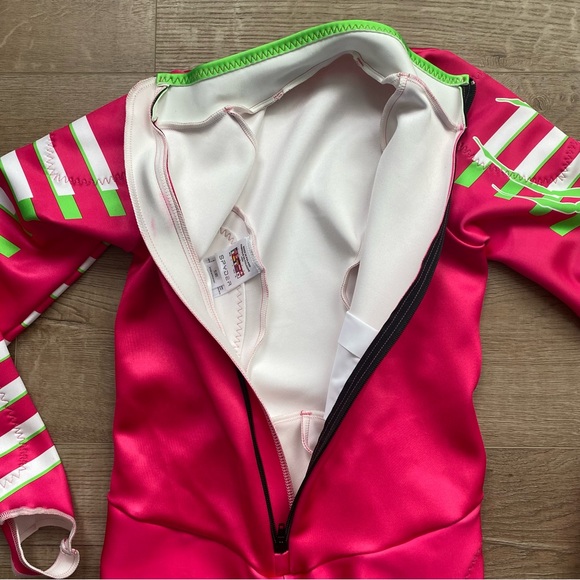 Spyder Performance GS Ladies Large Ski Race Suit in Taffy Pink Bryte Green color - Picture 13 of 16